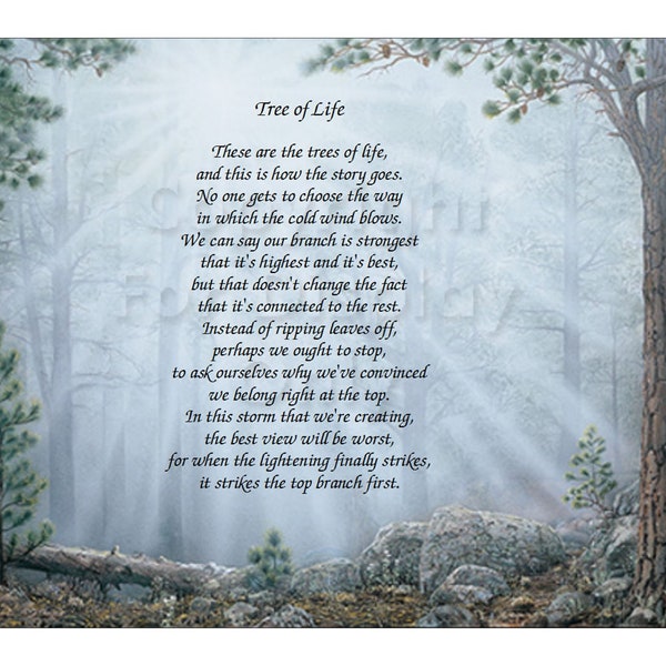 Tree of Life Verse Scenic Nature Forest Art 8.5 x 11