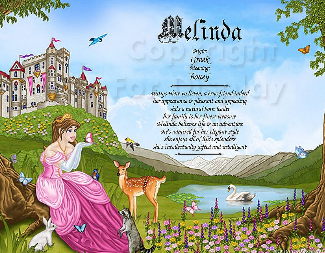 Princess First Name Meaning Photo Art Personalized Printed on Etsy