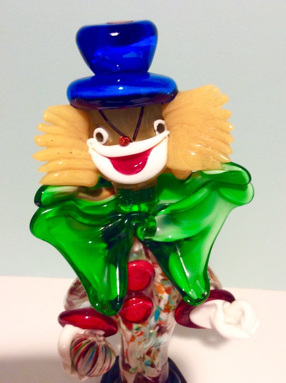 Murano Glass Clown Italy 1950s Vintage Italian Hand Blown Etsy