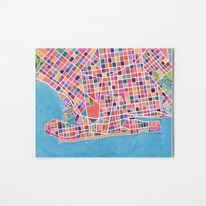 Coney Island Map, watercolor print, New York watercolor