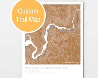 Custom Trail Map | Trail Runner Gift | Personalized Endurance Race Art Print | Hiking Trail Map