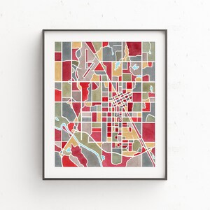 Norman Oklahoma Map Art Watercolor Print Graduation Gift - Etsy