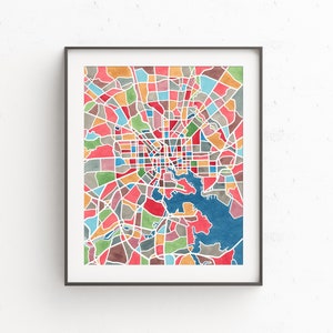 Baltimore Map, watercolor print, travel decor, map art, office decor, Baltimore print, Maryland wall art, travel gifts