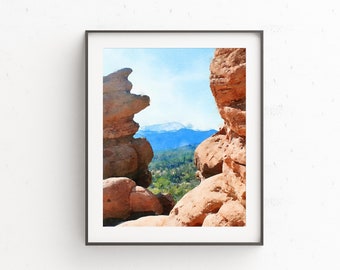 Pikes Peak from Garden of the Gods Colorado Birch Wood Wall Sign 10x15 Rustic Home Decor, Ready to Hang Art Pikes Peak from Garden of the Gods Colorado Birch Wood Wall Sign 10x15 Rustic Home Decor, Ready to Hang Art
