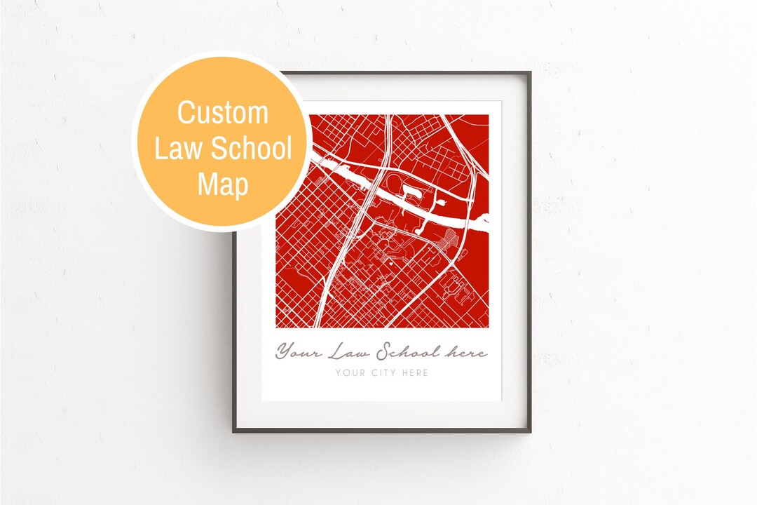 Personalized Law School Graduation Gift, School Map, Law Student
