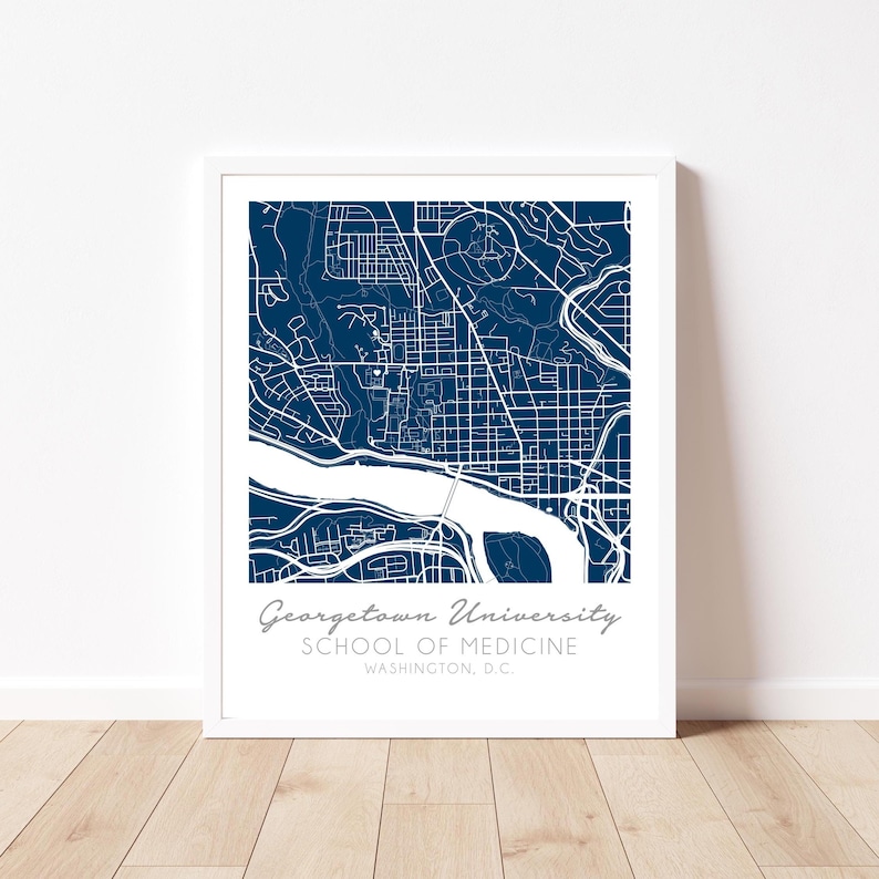 Medical School Custom Map, Personalized Med Student Gift, Physician Assistant, Pharmacy Student, Future Doctor Gift, Med School Graduation image 7