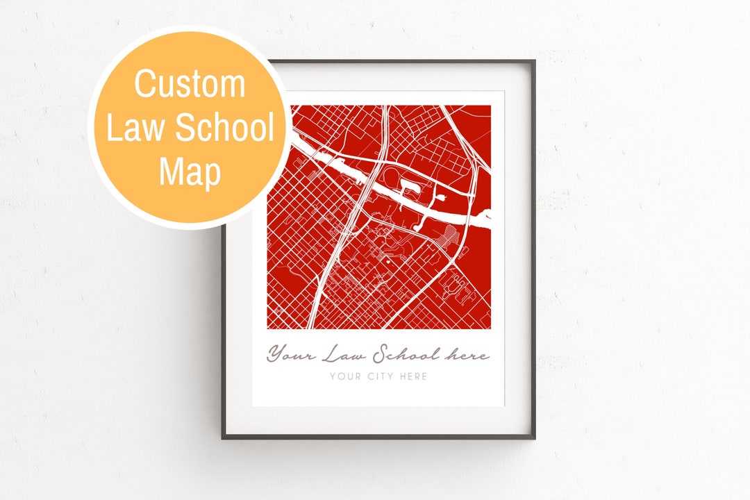Personalized Law School Graduation Gift School Map Law Etsy