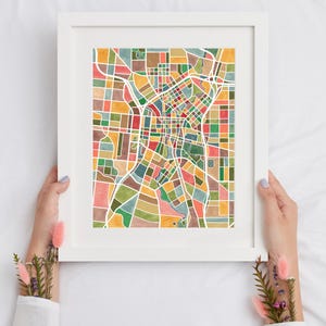 San Antonio Texas, map art, watercolor print image 3