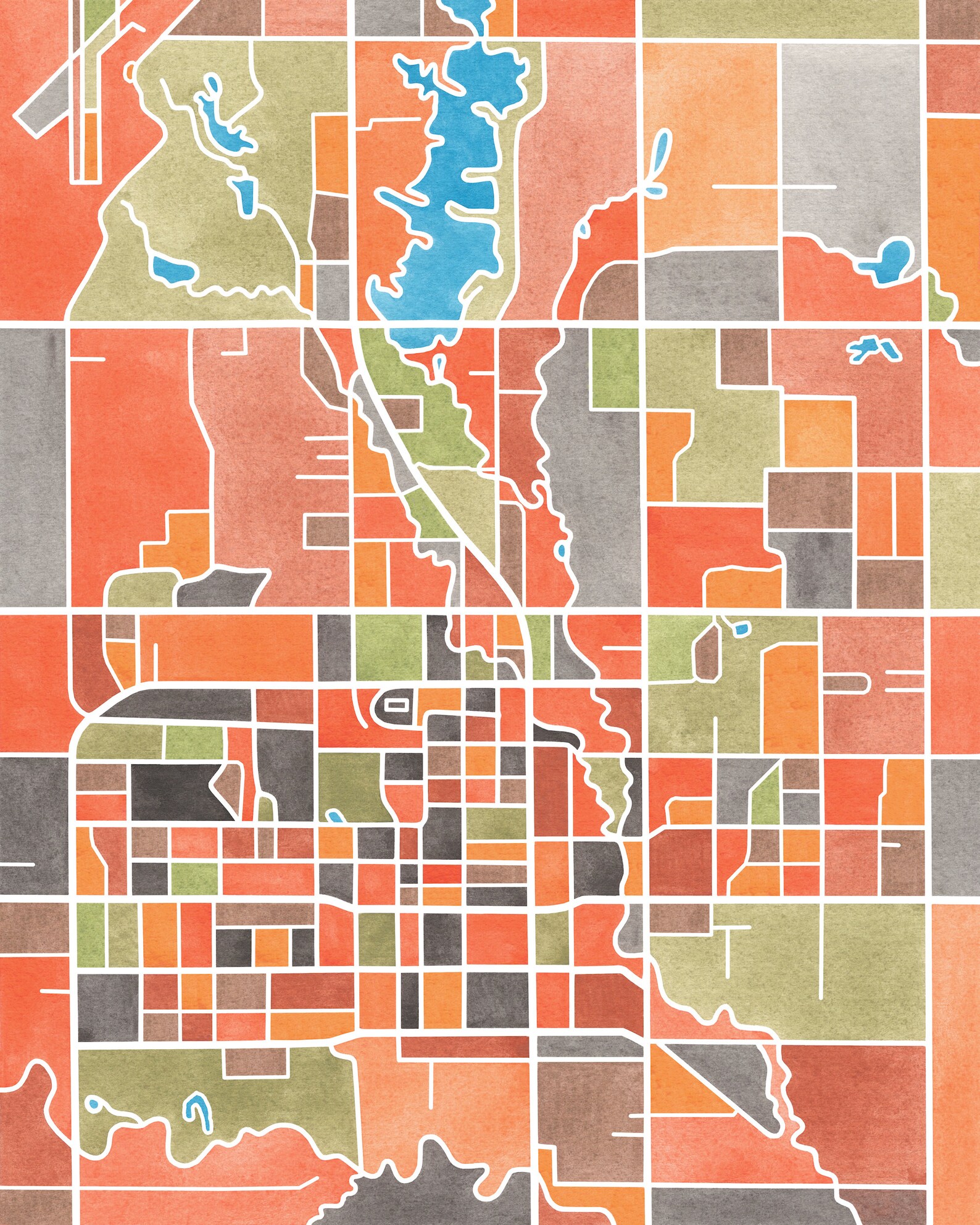 Stillwater Oklahoma Map Art Watercolor Print Graduation - Etsy