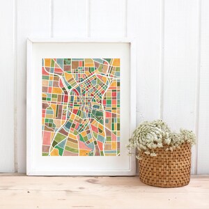 San Antonio Texas, map art, watercolor print image 8