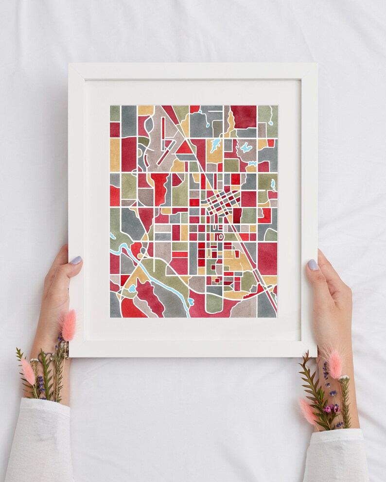 Norman Oklahoma Map Art Watercolor Print Graduation Gift - Etsy