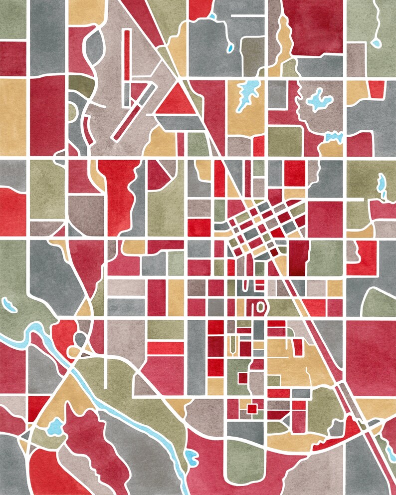 Norman Oklahoma Map Art Watercolor Print Graduation Gift - Etsy