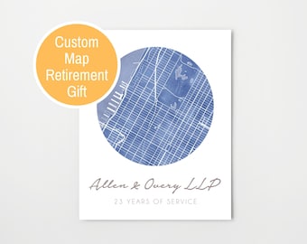 Personalized Retirement Gifts, Custom Map, Watercolor Print, Priest Retirement, Teacher Retirement, Police Retirement, Military Retirement