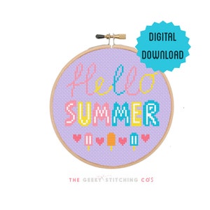 Hello Summer &#39;Cross Stitch Pattern&#39;