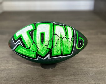 Personalized Handdrawn Airbrush Graffiti Football | Custom Artwork | Decorative Only | add Logo
