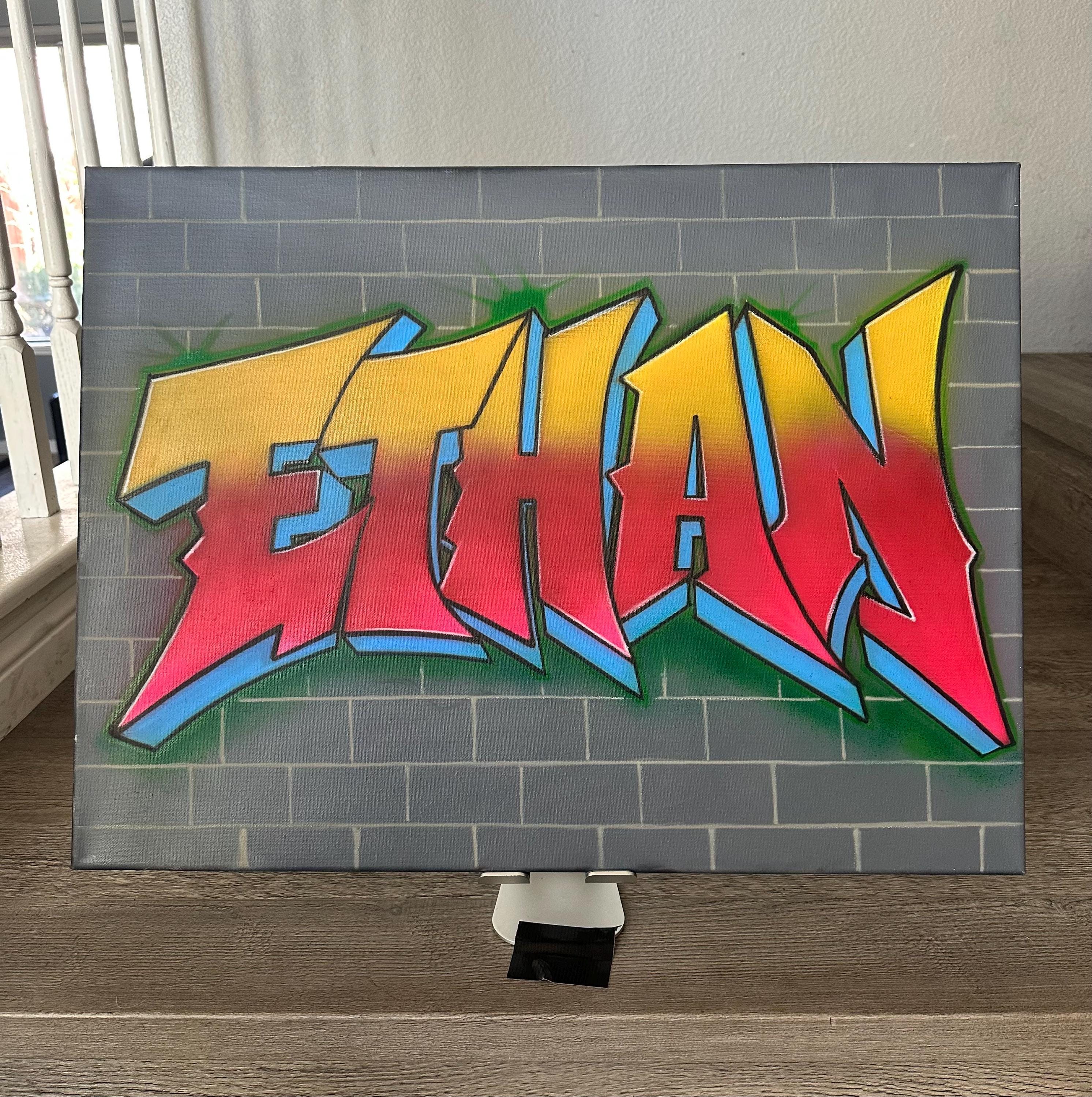Airbrush Graffiti Wall Art Canvas Sign in Board 24x36 Bar Mitzvahs Bat ...