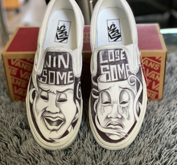 Shoes Custom Smile Now Cry Later Drawing of | Etsy