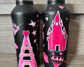 Custom Hand-Drawn Disney Art Themed Tumbler Water Bottle