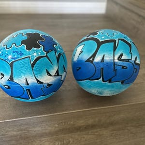 Custom Graffiti Name Basketball with Autism Puzzle Pieces – Personalized Airbrushed Decor Gift – Autism Awareness Art