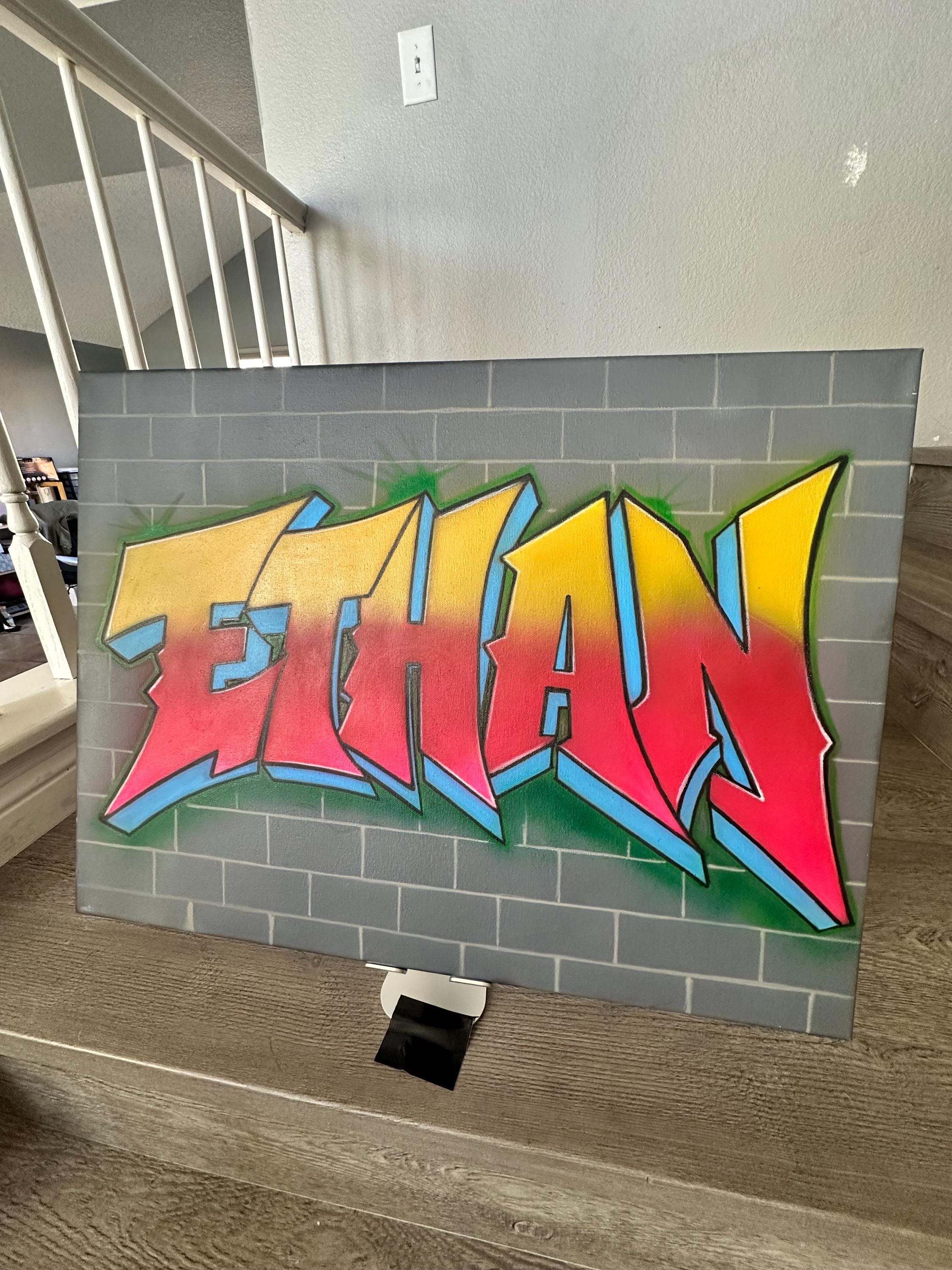 Airbrush Graffiti Wall Art Canvas Sign in Board 24x36 Bar Mitzvahs Bat ...