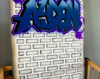 Custom Graffiti Airbrush Canvas Board | Personalized Original Art | Event Decor | Wall Art