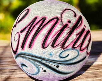 Personalized Script Style Basketball | Custom Hand-Painted Sports Decor | Unique Gift Idea | AM Style Entertainment