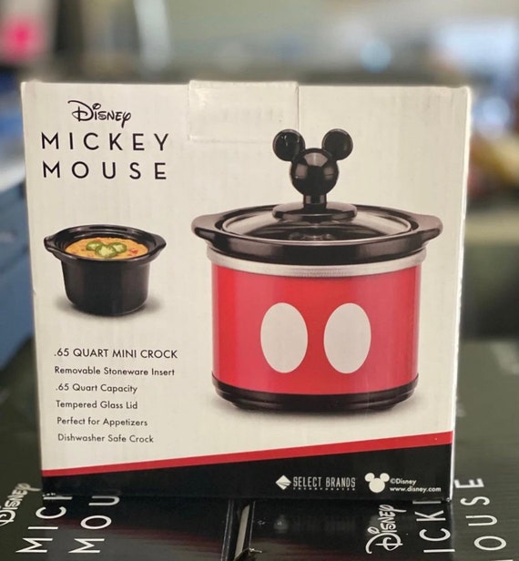 Disney Mickey Mouse .65 QT Mini Crock Slow Cooker Stoneware NIB 