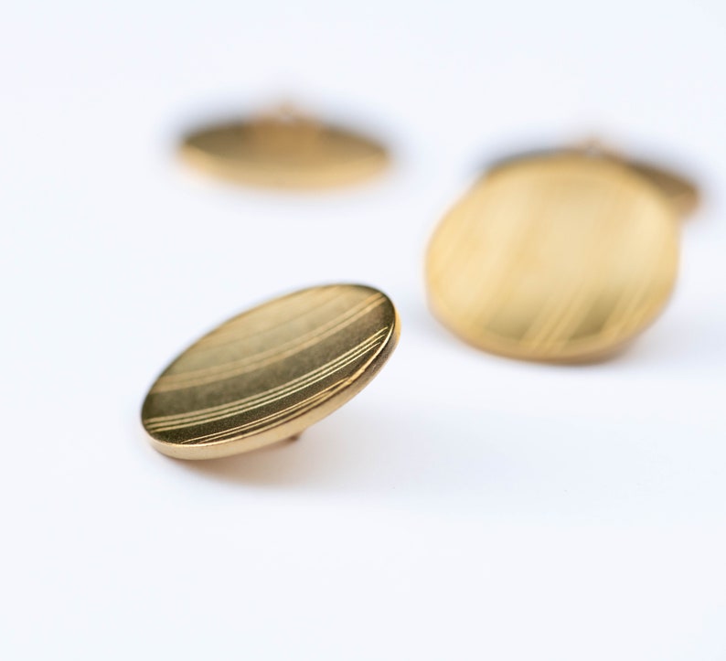 23mm Matte Gold Metal Vintage Round Shank Buttons With Etched Stripes ...