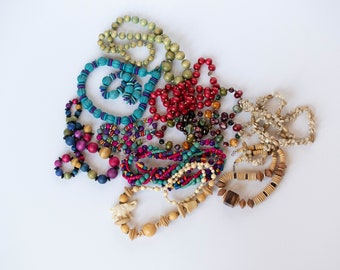 Lot of Vintage Beaded Necklaces for Repurpose, Craft Projects