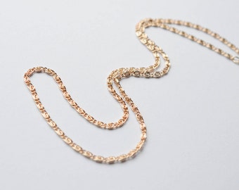 Cadena elegante vintage bañada en oro de 18,5" - Tono dorado claro - Fabricada en Alemania