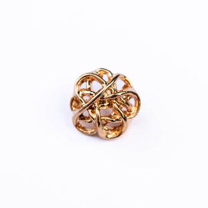 22mm, 15mm Vintage Golden Knot Shank Buttons Metal Dome, 6 pcs