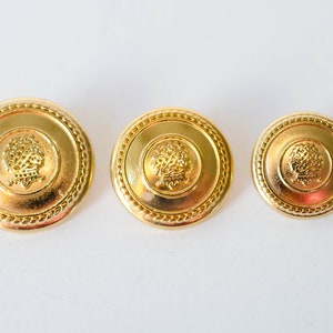 Blazer Buttons Gold Tone Military Design 19mm a Set of 5 