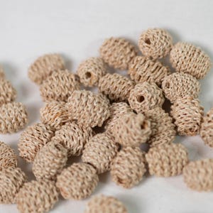 Vintage Woven Rope Beads: Large Hole DIY Boho Beads (Set of 36)
