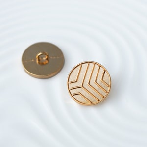15mm, 18mm, Vintage Gold Metal Shank Buttons, 6 Pcs