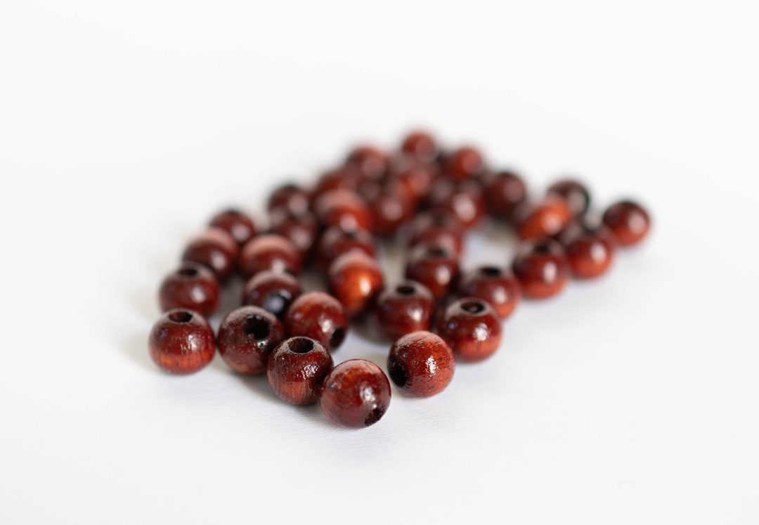 8mm Vintage Wooden Beads, Rosewood Color Wooden Round Beads Etsy