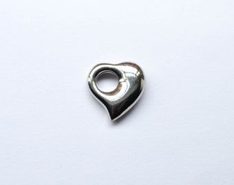 18x18mm Silver Metal Heart Charm,  Heart Pendant, Silver Heart Drop - 3 Pieces