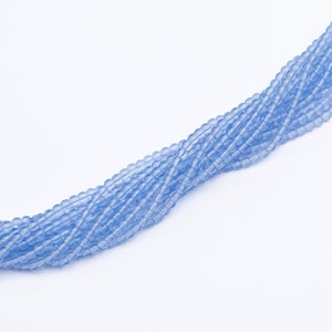 4mm Blue Czech Glass Beads, Baby Blue Round Druk Spacers, 14&quot;-inch strand - 100 Beads