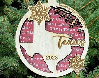 Texas Ornament, Texas Decor, Texas Christmas, Texas cutout, Texas Gifts, Texas Home Decor, Texas State