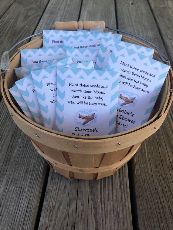 Baby Shower Seed Packet Favors, Airplane Baby Shower Favors, Plane