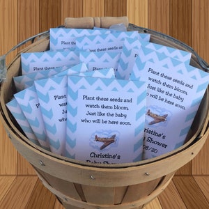Baby Shower Seed Packet Favors, Airplane Baby Shower Favors, Plane Baby Shower Favors, Boy Baby Shower Favors, Baby Boy Favors