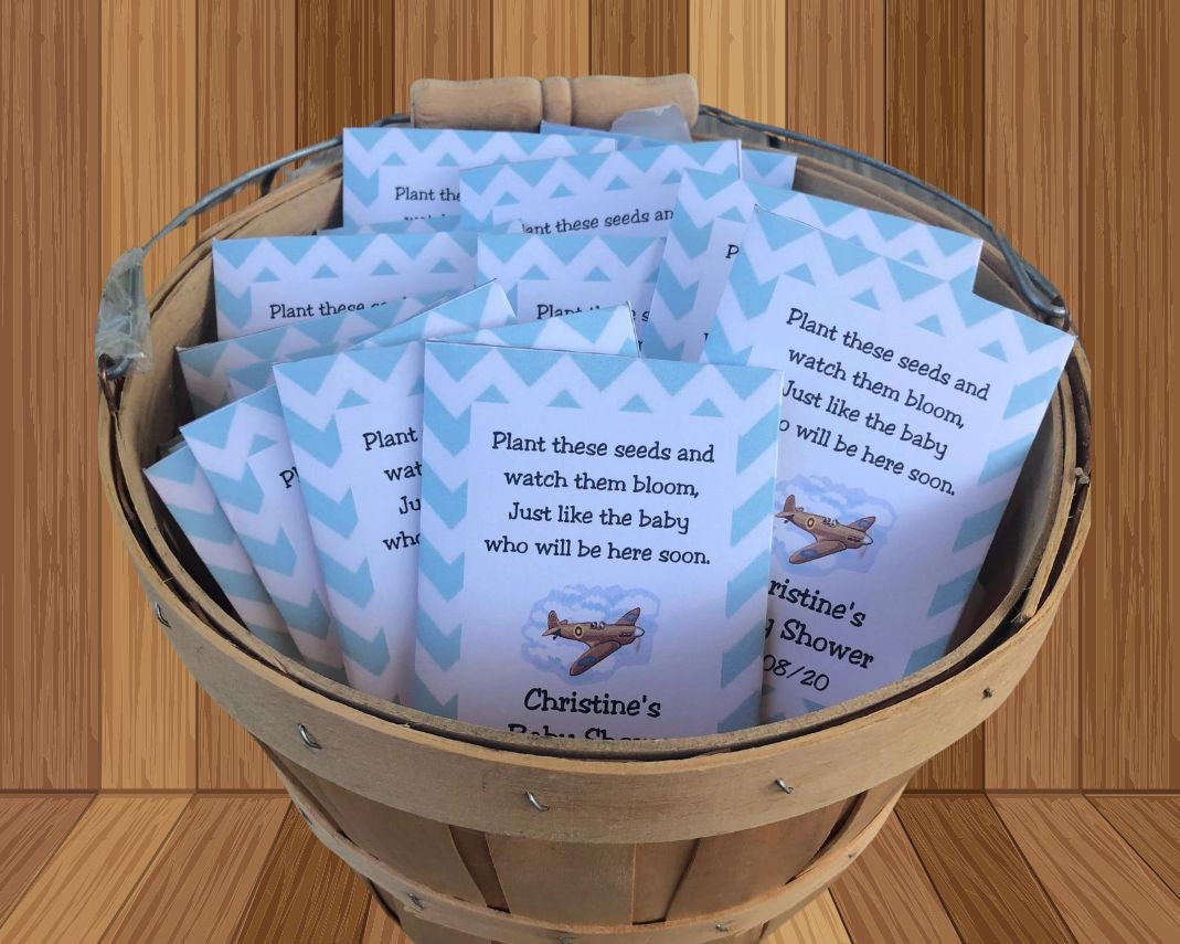 Baby Shower Seed Packet Favors, Airplane Baby Shower Favors, Plane Baby Shower Favors, Boy Baby Shower Favors, Baby Boy Favors