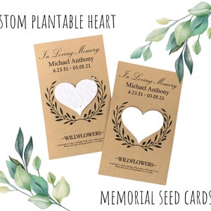Plantable Memorial Cards: Custom Wildflower Seed Favors