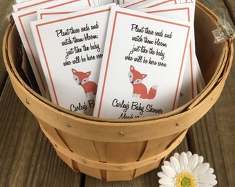 woodland baby shower, woodland seed packets, woodland fox, forest animals, woodland animals birthday, woodland creatures, woodland favors