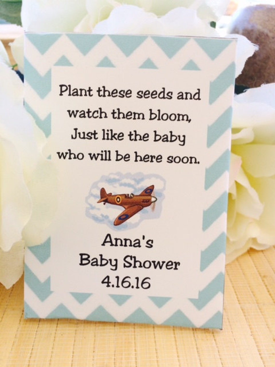 Baby Shower Seed Packet Favors Airplane Baby Shower Favors Etsy