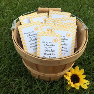 You are my sunshine baby, Baby Shower Favors, Baby Shower Seed Packets, Baby Shower, Sun Baby Shower Favors, Sunshine Baby Shower Favors