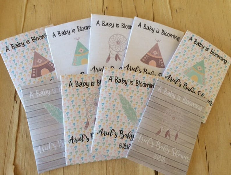 Teepee Baby Shower Seed Packet Favors, tee pee baby shower favors, tribal baby shower favors, dream catcher favors, camping party favors image 1