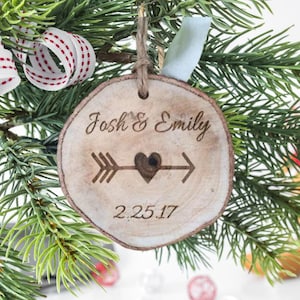 Personalized arrow Ornament, wedding ornament gift, wedding arrow decor, engagement ornament for couple, engagement gift idea, just engaged