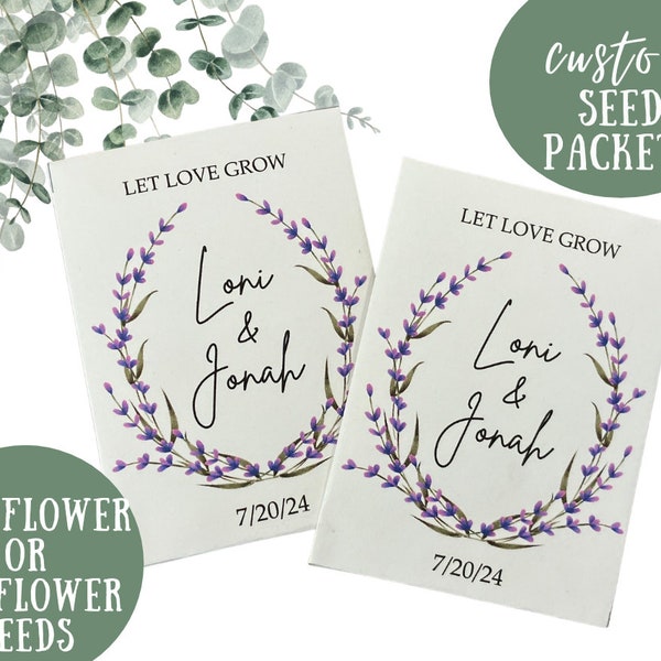 Custom Wildflower Wedding Favors: Personalized Seed Packets