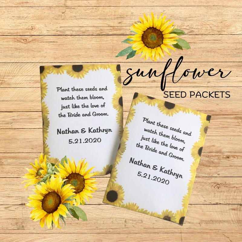 Sunflower Seed Packets Wedding Favors - Etsy