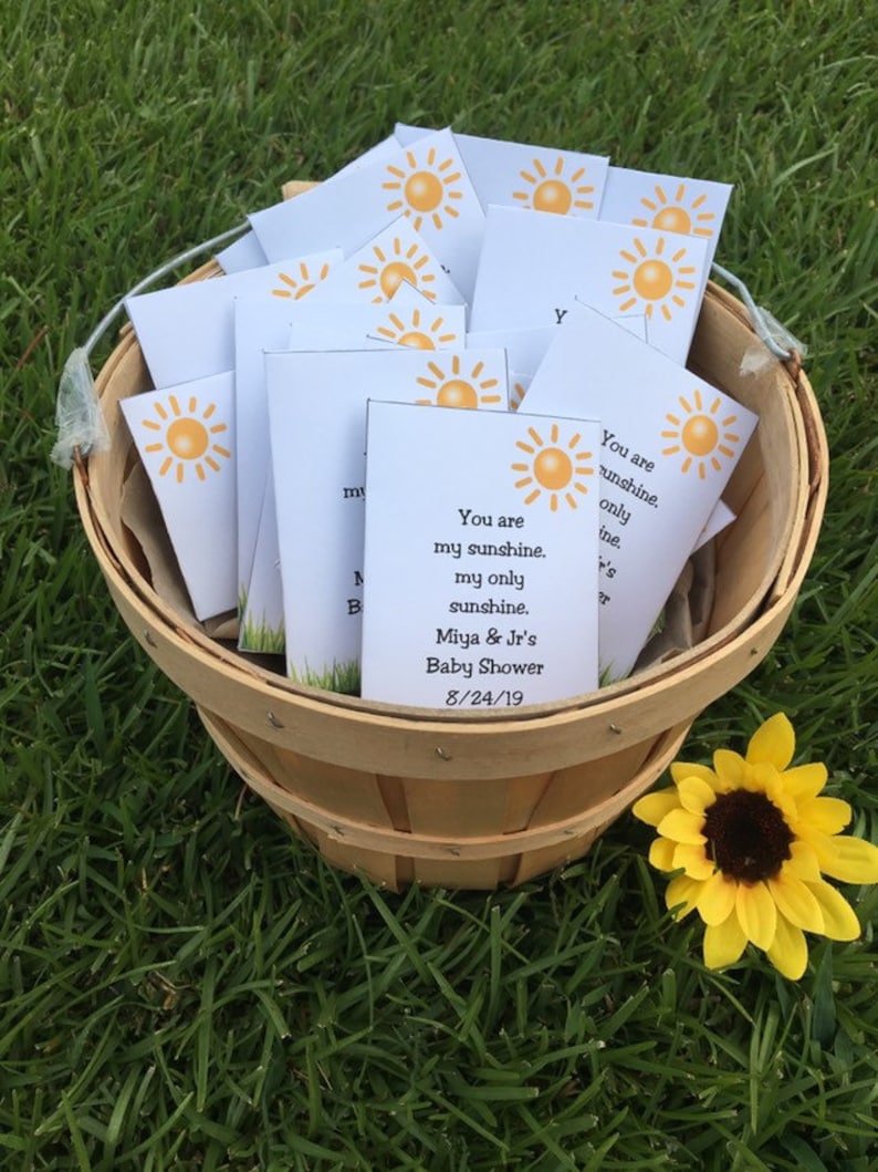 You Are My Sunshine Baby Baby Shower Favors Baby Shower Seed Etsy